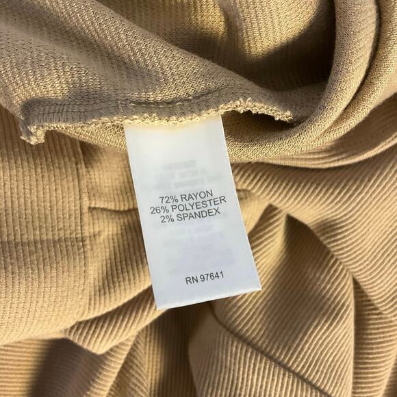 NWT J. Jill Wearever Khaki Wide Leg Pull On Knit Ribbed Texture Pants Size M - Picture 4 of 8